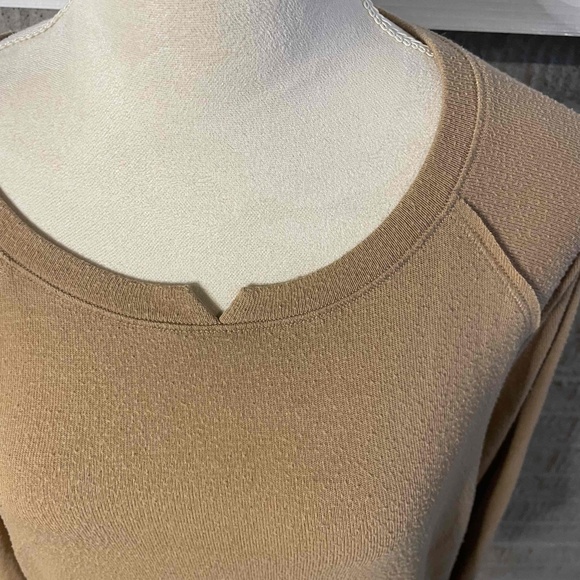 Michael Stars Beige Oversized Long Sleeve Crewneck Tee Size Small - Picture 3 of 5